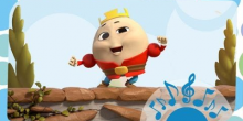 Humpty Dumpty zat op een Muur